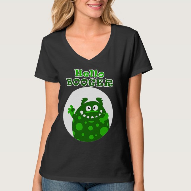 Camiseta Hola gran moco verde de una nariz mocosa (Anverso)