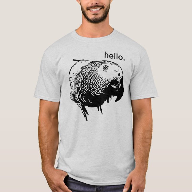 Camiseta Hola gris africano (Anverso)