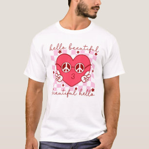 Camiseta Hola Hermoso Corazón Rosa