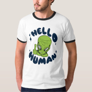 Camiseta Hola humano Alien divertido