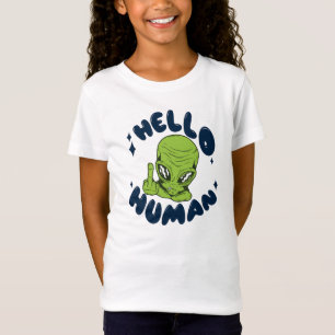 Camiseta Hola humano divertido Alien