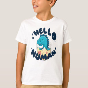 Camiseta Hola humano divertido Dinosaurio