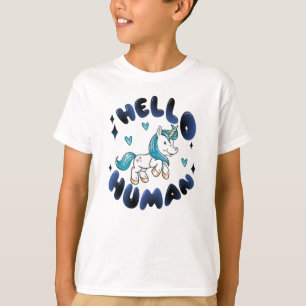 Camiseta Hola humano hermoso unicornio