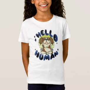 Camiseta Hola humano Perro de yoga meditando