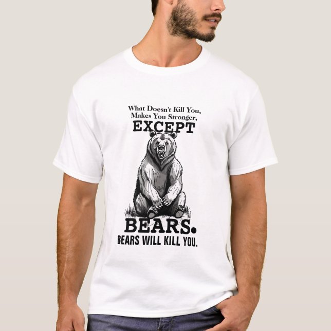 Camiseta Hola Humor De Oso De Gráfica Animal, Vida Silvestr (Anverso)