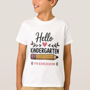 Camiseta Hola jardín de infancia personalizado vuelve a la 