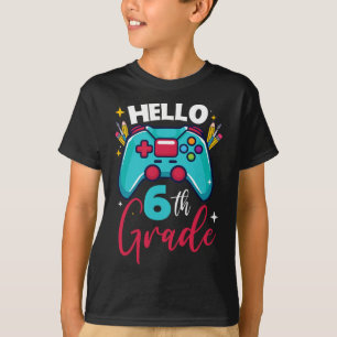 Camiseta Hola Juego De Video Desbloqueado De Nivel De 6º Gr