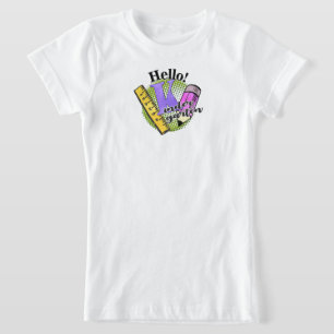 Camiseta Hola Kinder Garten Grado Shirt, de vuelta a la esc