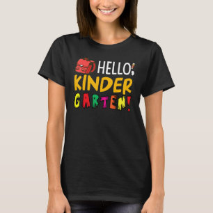 Camiseta Hola Kinder Garten Primer Día De Escuela De Vuelta