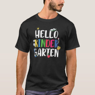 Camiseta Hola Kinder Garten Primer Día De La Escuela