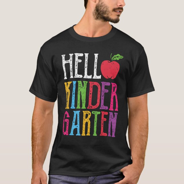 Camiseta Hola Kinder Garten Primer Día De La Escuela 1 (Anverso)