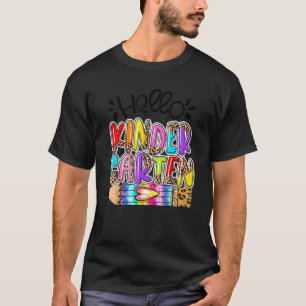 Camiseta Hola Kinder Leotardo Tie Dye Lápiz  Cute Te