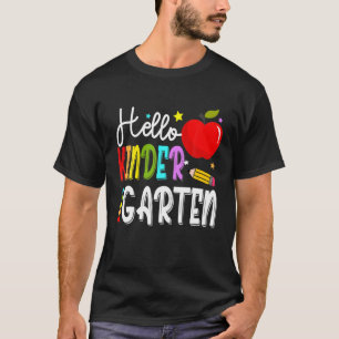 Camiseta Hola Kindergarten Apple Pencil Feliz Primer Día de