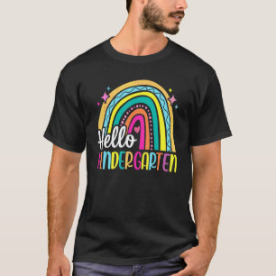 Camiseta Hola Kindergarten Arcoiris Para Maestras Niñas