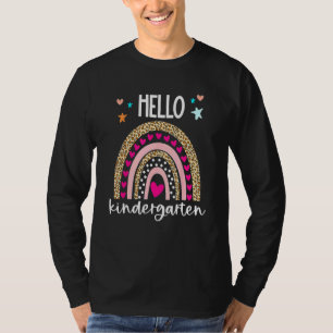 Camiseta Hola Kindergarten Arcoiris para profesores Chica d