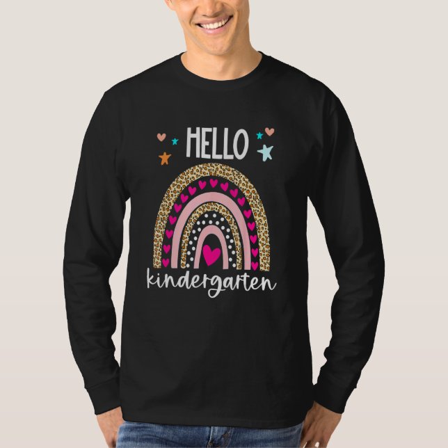 Camiseta Hola Kindergarten Arcoiris para profesores Chica d (Anverso)