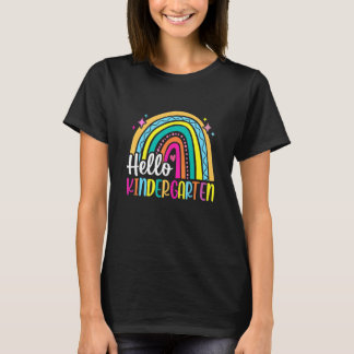 Camiseta Hola Kindergarten Arcoiris para profesores Chicas 