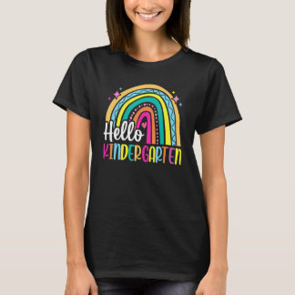 Camiseta Hola Kindergarten Arcoiris para profesores Chicas 