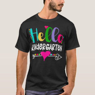 Camiseta Hola Kindergarten Arrow Gracioso Profesor Niños De