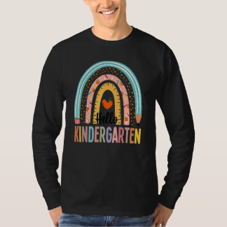 Camiseta Hola Kindergarten Boho Profesor Arcoiris De Vuelta