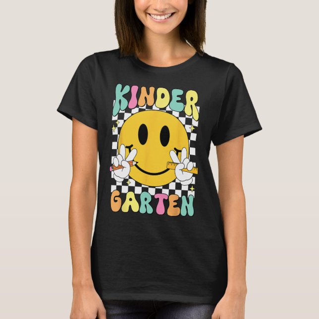 Camiseta Hola Kindergarten Cara Sonriente De Vuelta A La Es (Anverso)