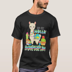 Camiseta Hola Kindergarten Cute Llama Alpaca De Vuelta A La