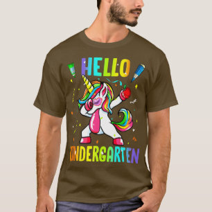 Camiseta Hola Kindergarten Cute Unicorn Bienvenido De Nuevo