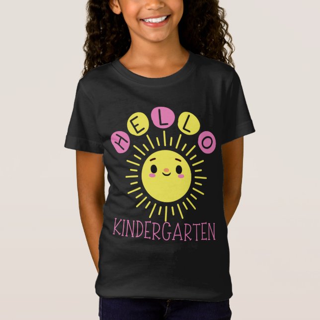 Camiseta Hola Kindergarten de vuelta a la escuela Sunshine (Anverso)