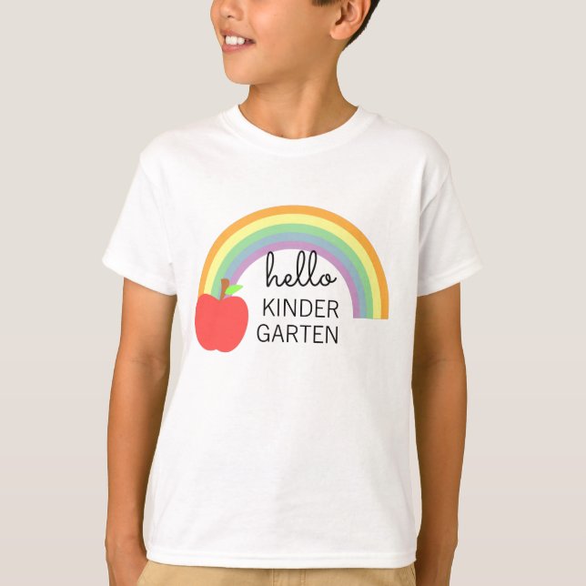 Camiseta Hola Kindergarten de vuelta al Personalizado escol (Anverso)