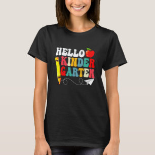 Camiseta Hola Kindergarten Divertido Regreso a la Escuela P