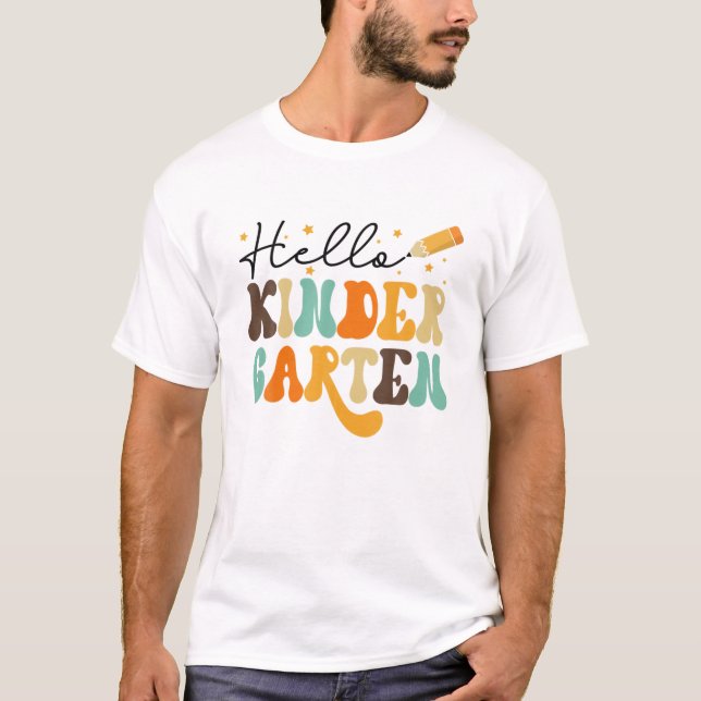 Camiseta Hola Kindergarten Feliz Año Nuevo Escolar Primer D (Anverso)