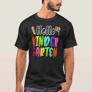 Camiseta Hola Kindergarten Feliz Primer Día De Vuelta A Sch