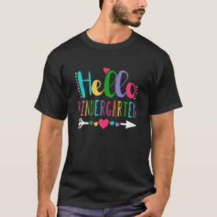 Camiseta Hola Kindergarten Heart Arrow Teacher De Vuelta A 