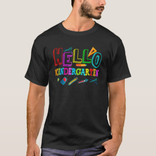 Camiseta Hola Kindergarten Maestra Vuelta al Colegio