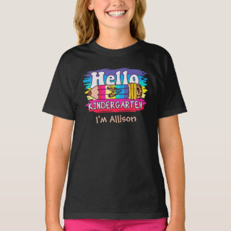 Camiseta Hola Kindergarten, primer día de regreso a la escu
