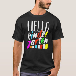 Camiseta Hola Kindergarten Primer Día Escuadrón Preescolar