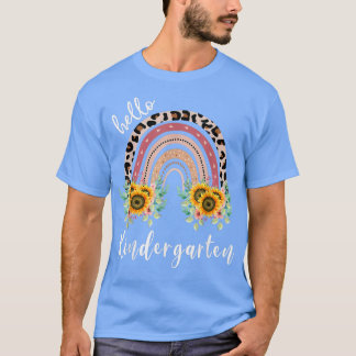 Camiseta Hola Kindergarten, profesor de arco iris de giraso