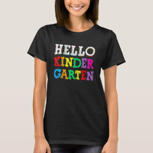 Camiseta Hola Kindergarten Rainbow De Nuevo A La Escuela Pa