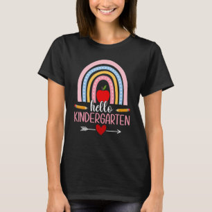 Camiseta Hola Kindergarten Rainbow De vuelta al equipo esco