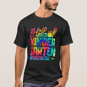 Camiseta Hola Kindergarten Tie Dye De Vuelta A La Escuela F