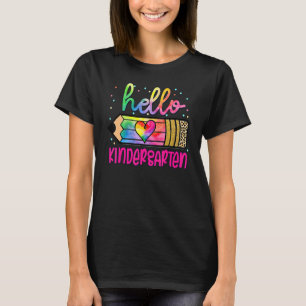 Camiseta Hola Kindergarten Tie Dye Pencil Happy First Scho