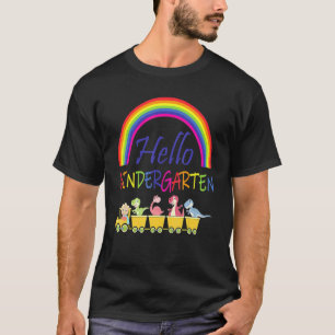 Camiseta Hola Kindergarten Train Dinosaur First Day Back T