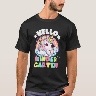 Camiseta Hola Kindergarten Unicorn Cute niños Chicas de vue