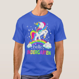Camiseta Hola Kindergarten Unicorn Primer Día De La Escuela