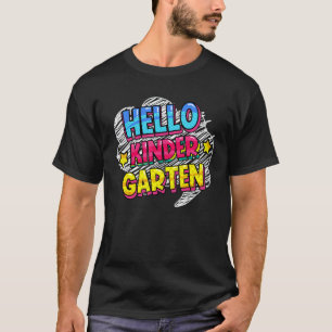 Camiseta Hola Kindergarten Vuelta Al Colegio Primer Día Pro