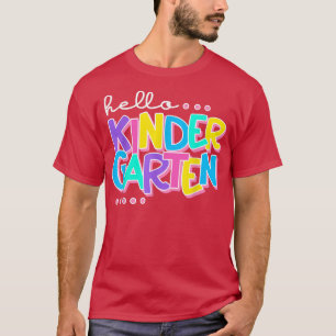 Camiseta Hola KindergartenDe vuelta a la escuela profesora 