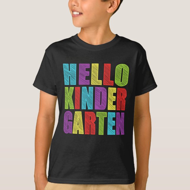 Camiseta Hola Kindergaten - Primer día de la guardería (Anverso)