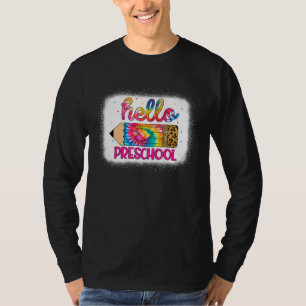 Camiseta Hola Lápiz De Colas De Leopardo Preescolar De Nuev