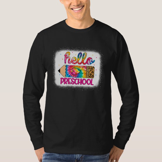 Camiseta Hola Lápiz De Colas De Leopardo Preescolar De Nuev (Anverso)