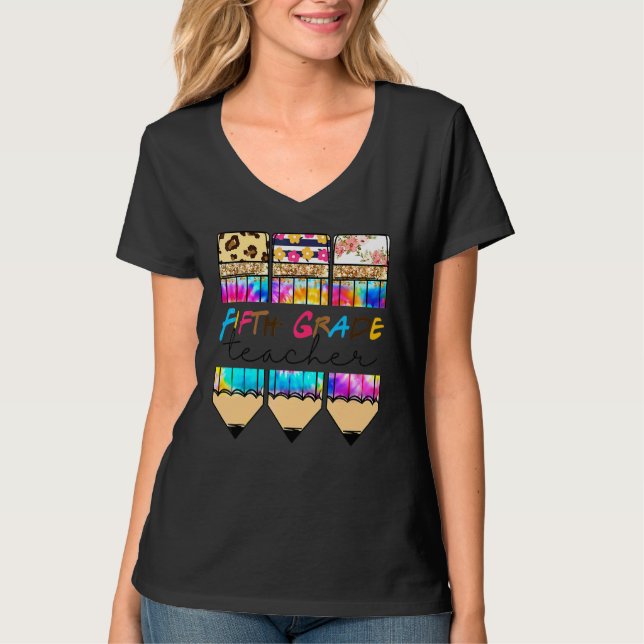 Camiseta Hola Lápiz de Tinte de Corbata de Leopardo de Quin (Anverso)